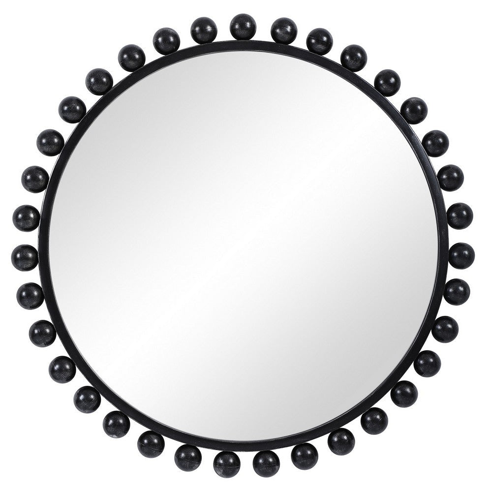 Uttermost Cyra Black Round Mirror By Casagear Home