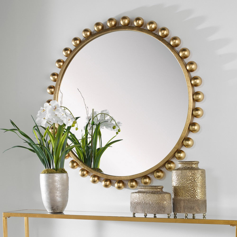 Uttermost Cyra Gold Round Mirror By Casagear Home UT-09695