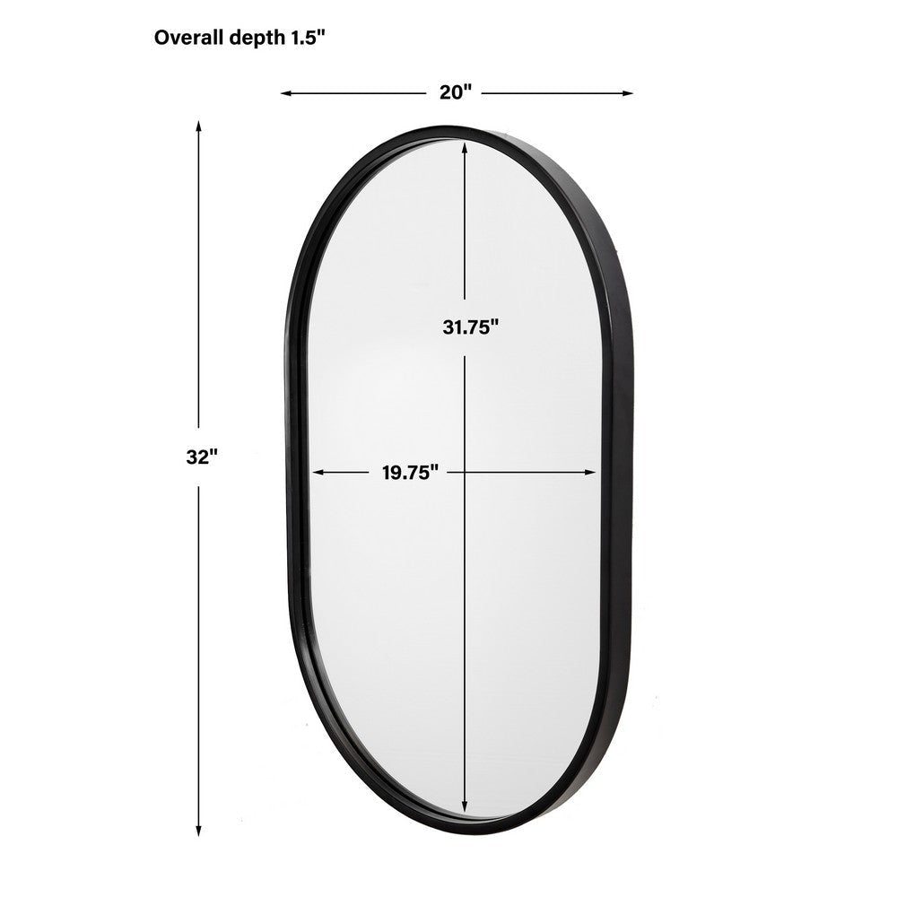 Uttermost Varina Minimalist Black Oval Mirror By Casagear Home UT-09735