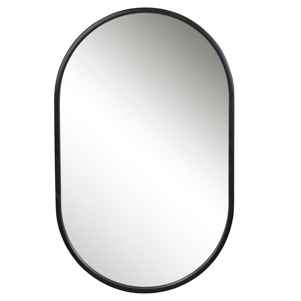 Uttermost Varina Minimalist Black Oval Mirror By Casagear Home