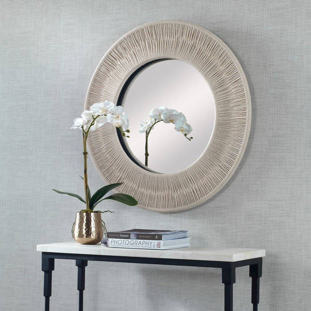 Uttermost Sailor’s Knot White Small Round Mirror By Casagear Home UT-09824