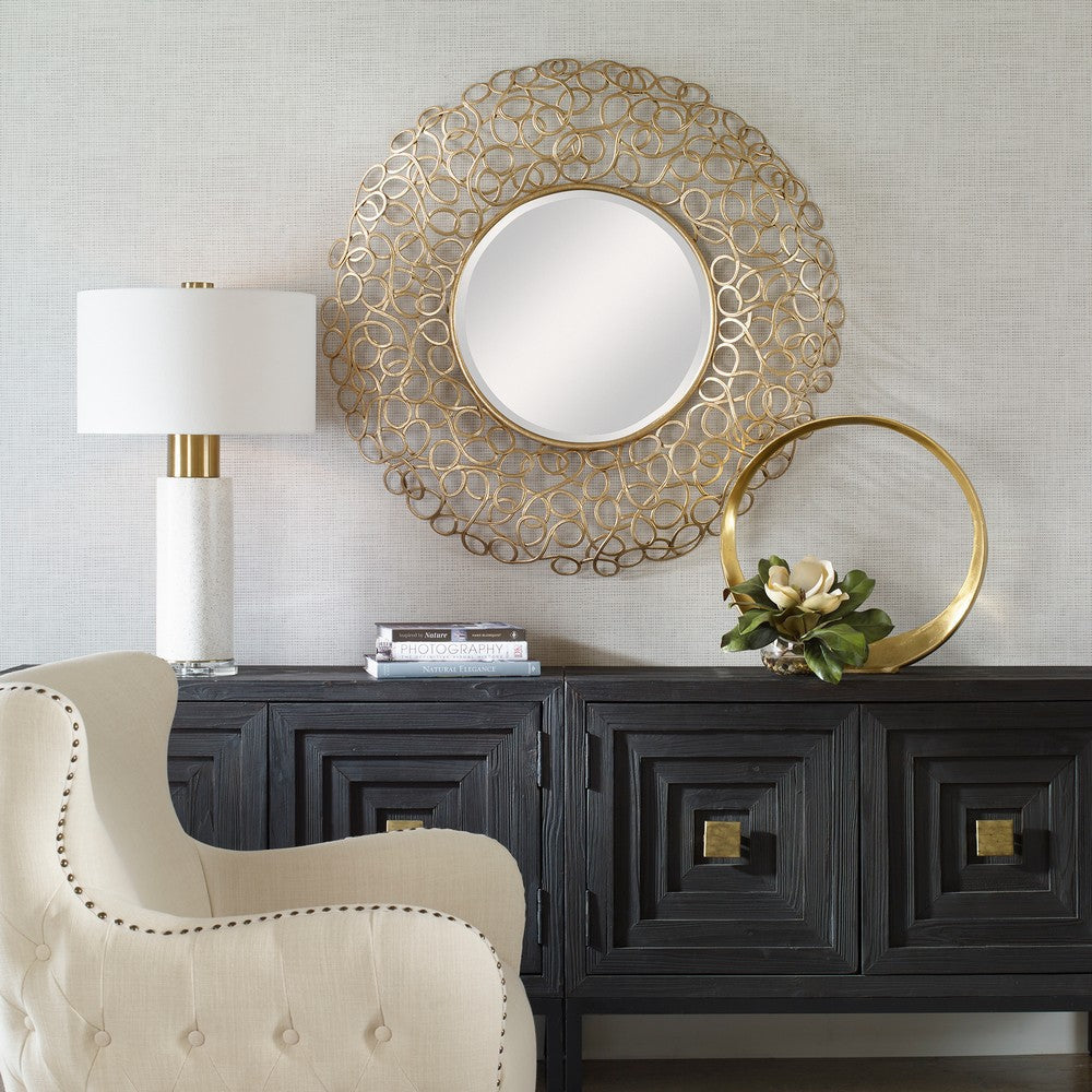 Uttermost Swirl Round Gold Mirror By Casagear Home UT-09850