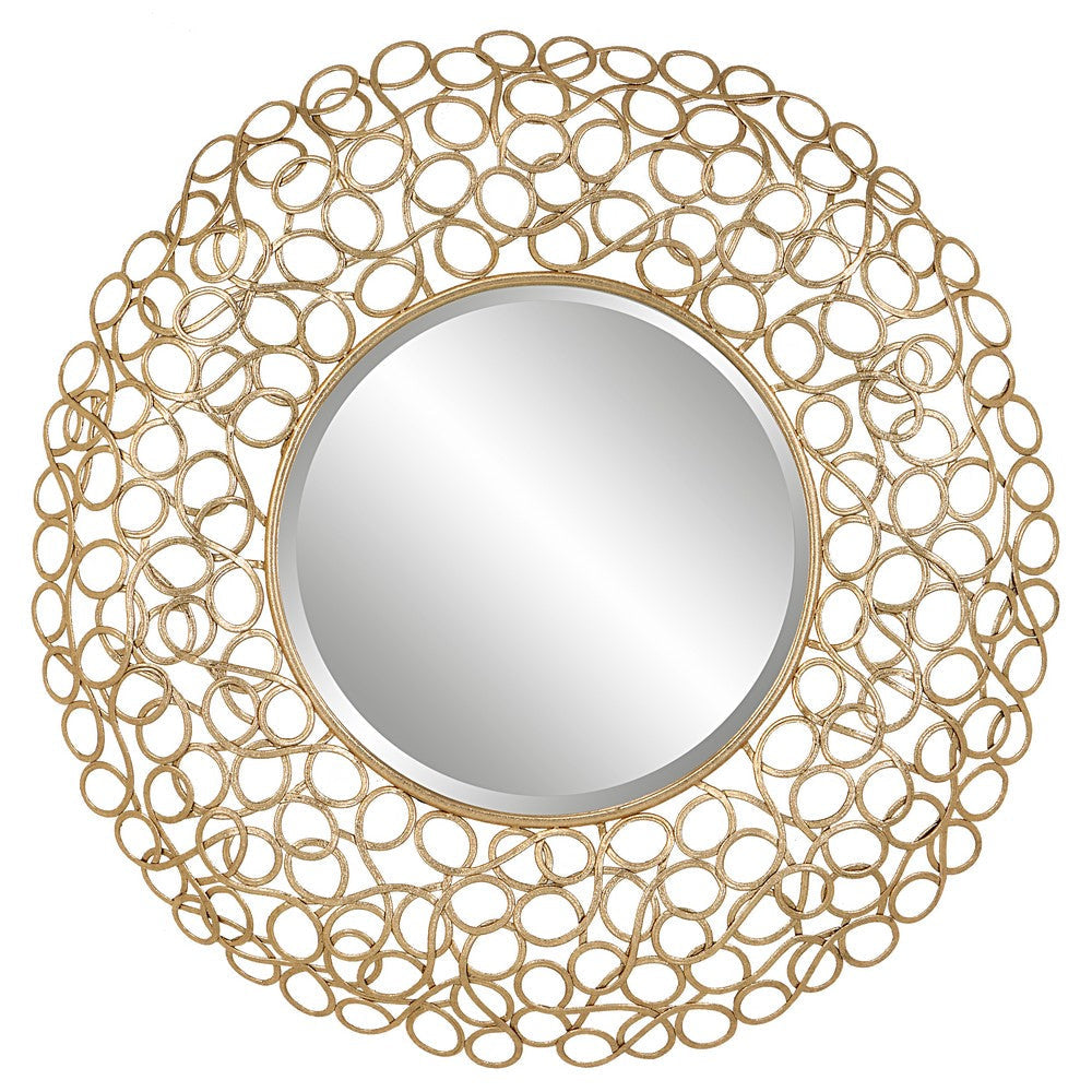 Uttermost Swirl Round Gold Mirror By Casagear Home