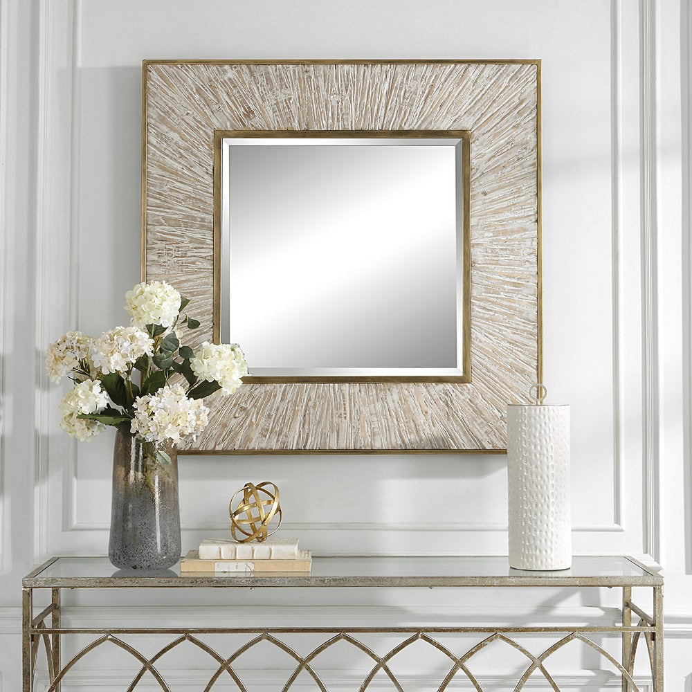 Uttermost Wharton Whitewashed Square Mirror By Casagear Home UT-09854