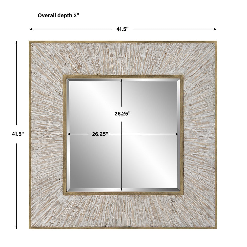 Uttermost Wharton Whitewashed Square Mirror By Casagear Home UT-09854