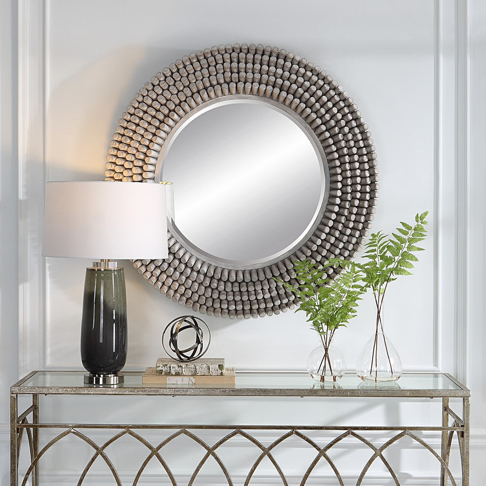 Uttermost Portside Round Gray Mirror By Casagear Home UT-09873