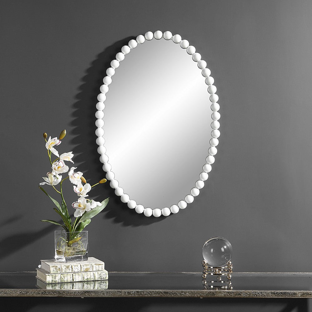 Uttermost Serna White Oval Mirror By Casagear Home UT-09874