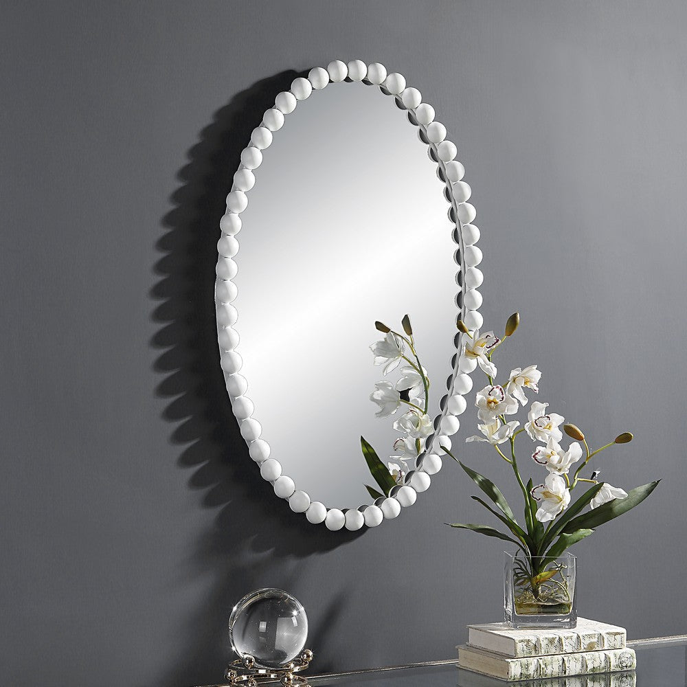 Uttermost Serna White Oval Mirror By Casagear Home UT-09874