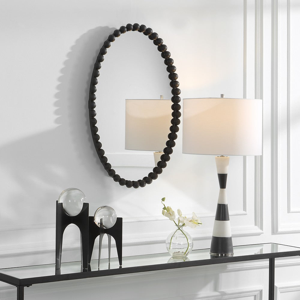 Uttermost Serna Black Oval Mirror By Casagear Home UT-09876