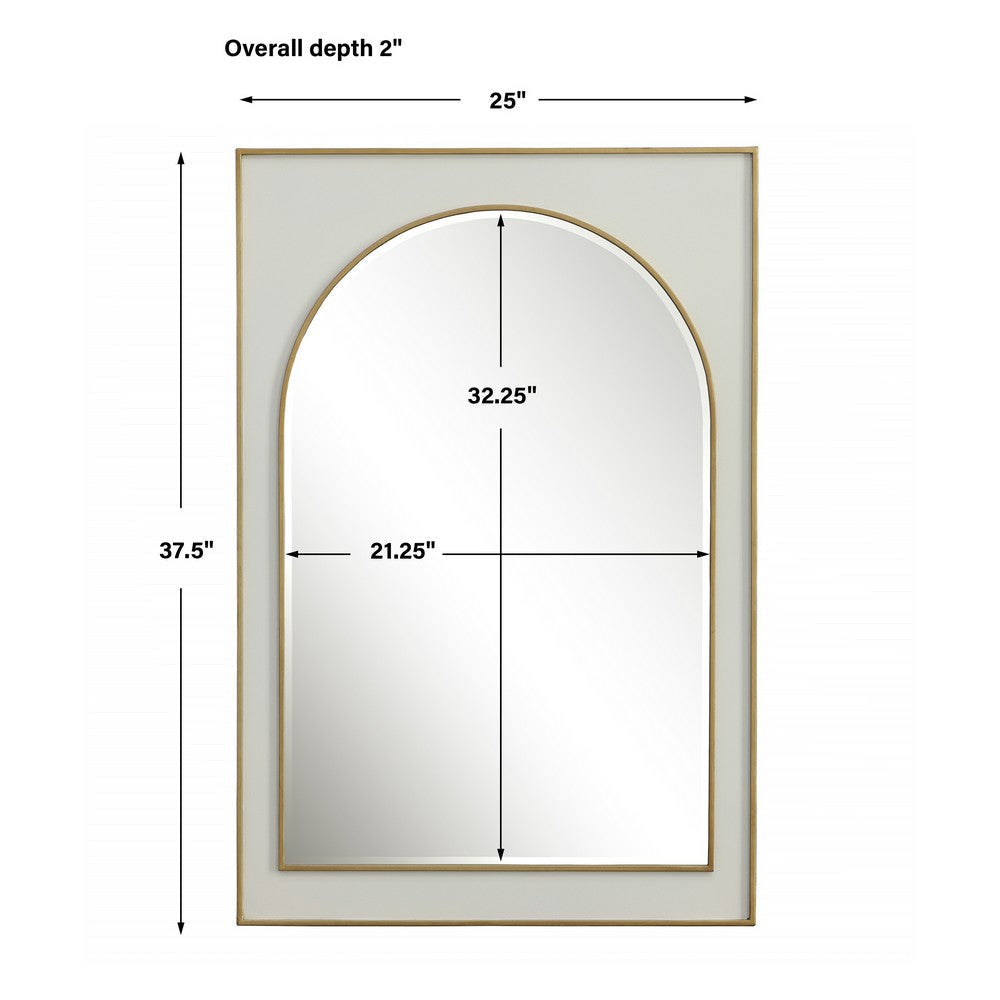 Uttermost Crisanta Gloss White Arch Mirror By Casagear Home UT-09916