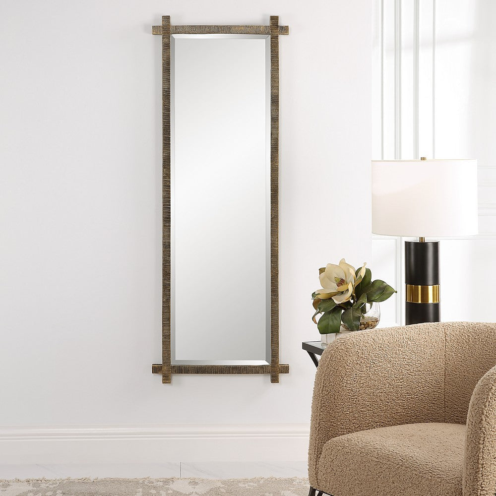 Uttermost Abanu Ribbed Gold Dressing Mirror By Casagear Home UT-09917