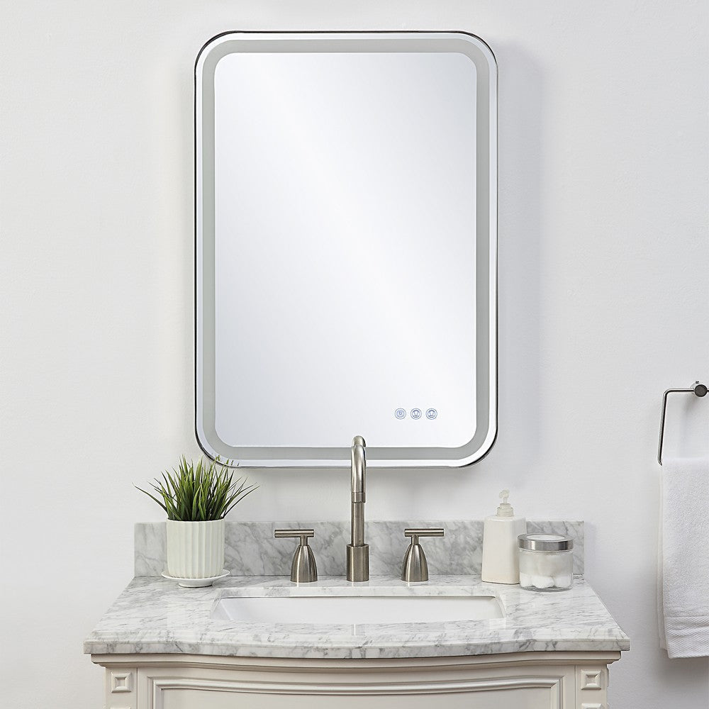 Uttermost Crofton Lighted Nickel Vanity Mirror By Casagear Home UT-09945