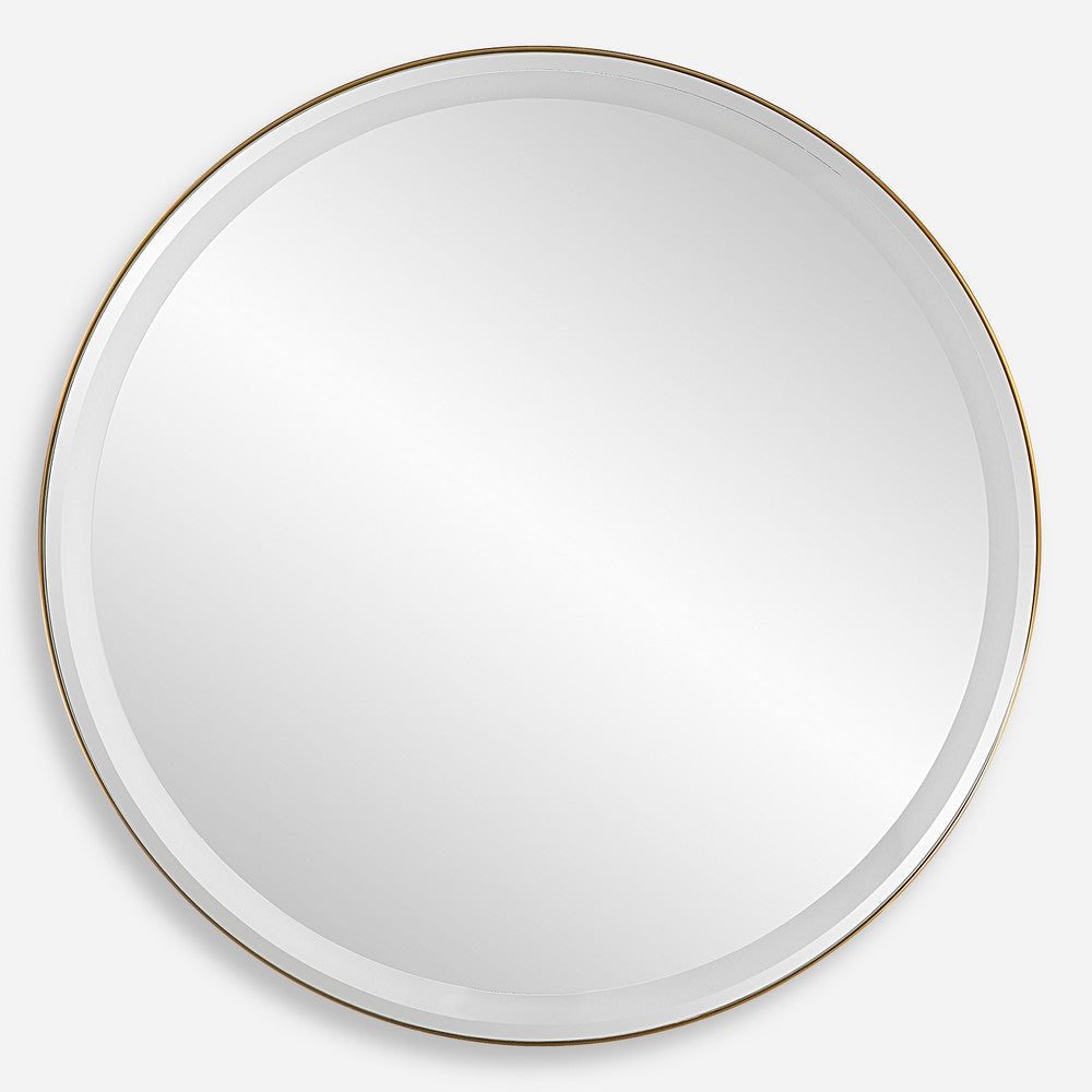 Uttermost Crofton Lighted Brass Round Mirror By Casagear Home