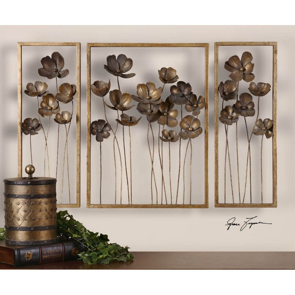 Uttermost Metal Tulips Wall Art Set/3 By Casagear Home UT-12785