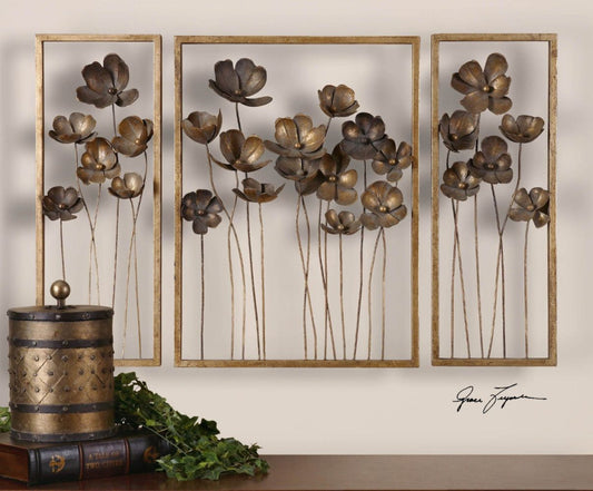 Uttermost Metal Tulips Wall Art Set/3 By Casagear Home