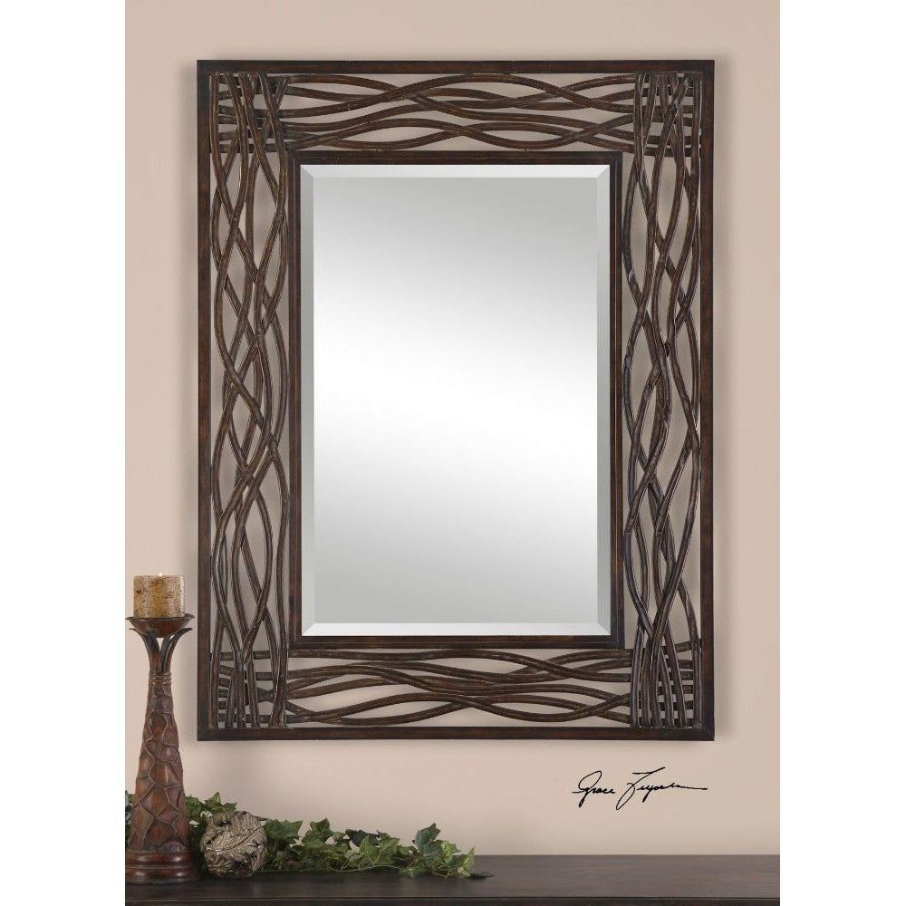 Uttermost Dorigrass Brown Metal Mirror By Casagear Home UT-13707