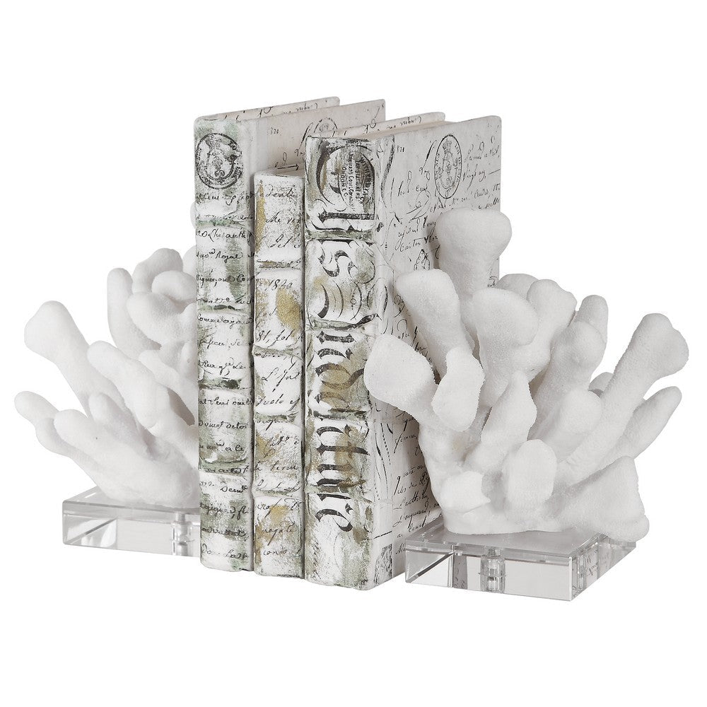 Uttermost Charbel White Bookends, Set/2 By Casagear Home