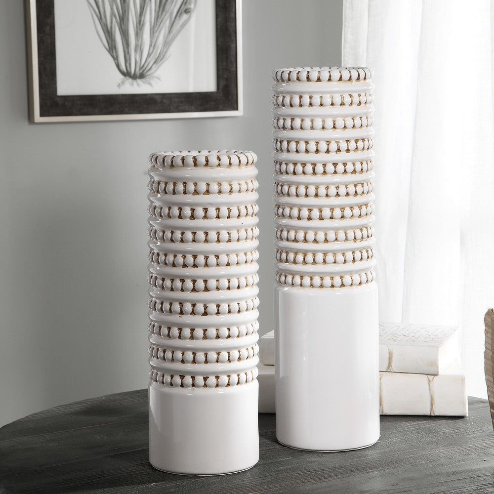 Uttermost Angelou White Vases Set/2 By Casagear Home UT-17570