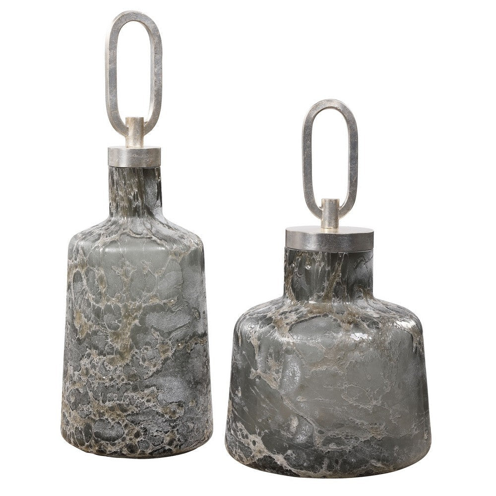 Uttermost Storm Art Glass Bottles, S/2 By Casagear Home