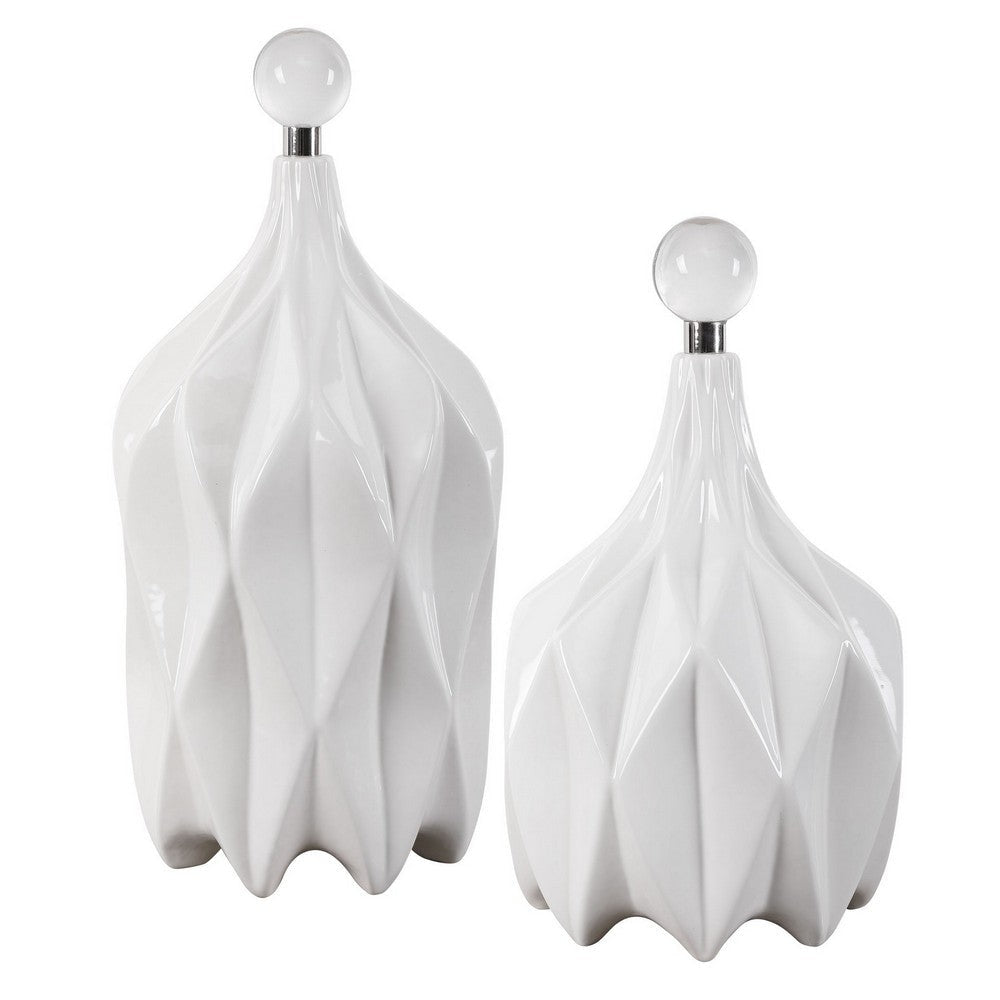 Uttermost Klara White Bottles, S/2 By Casagear Home