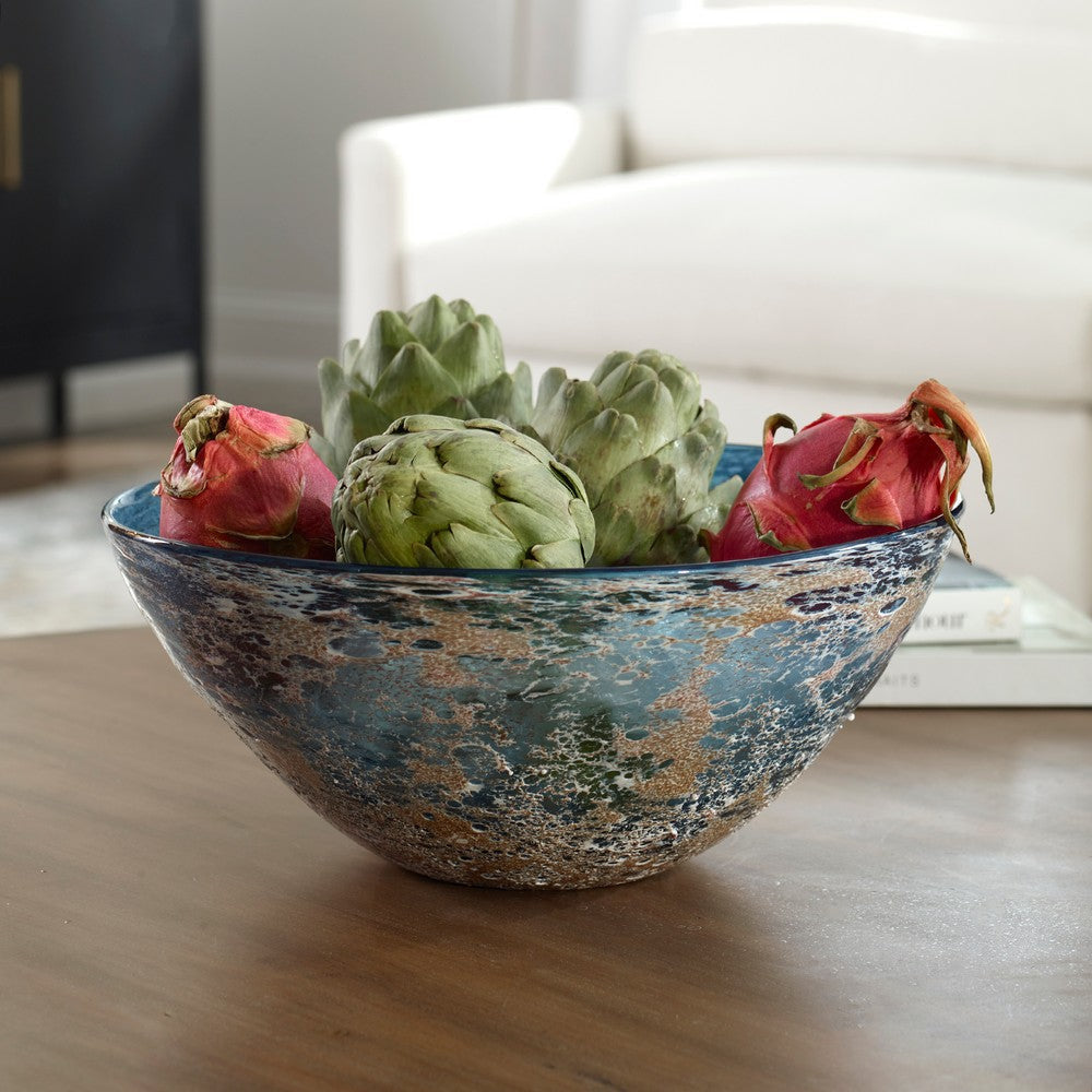 Uttermost Genovesa Aqua Glass Bowl By Casagear Home UT-18099