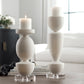 Uttermost Lido White Stone Candleholders Set/2 By Casagear Home UT-18101