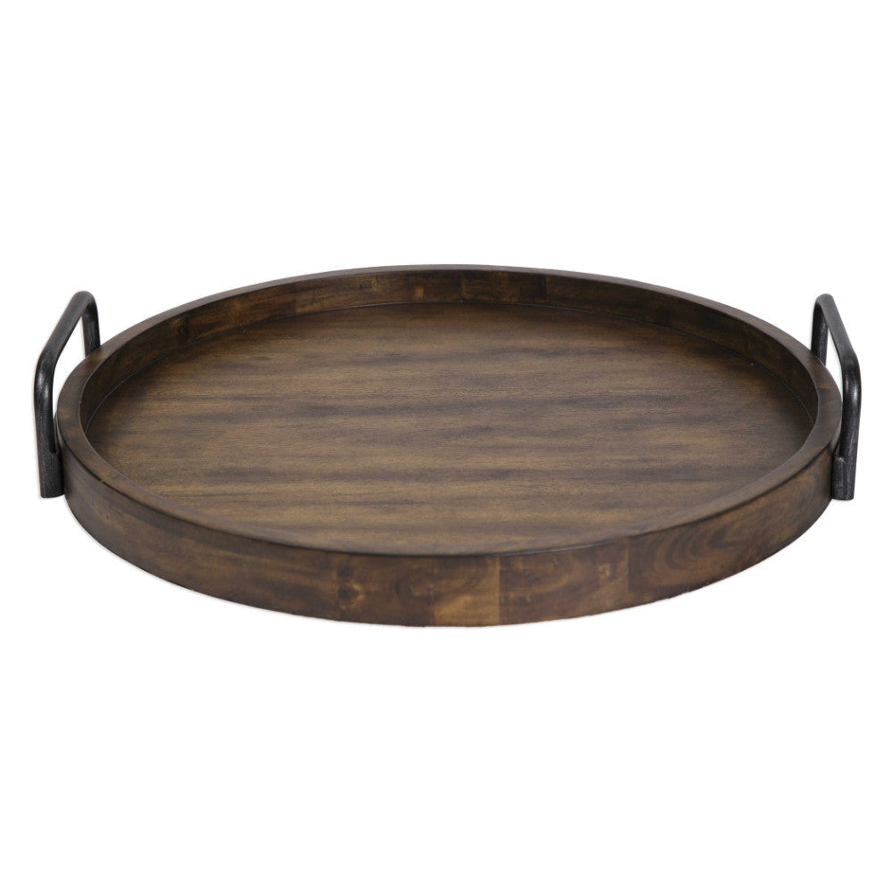 Uttermost Reine Round Wooden Tray By Casagear Home