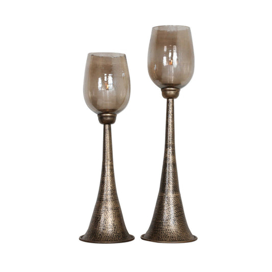 Uttermost Badal Antiqued Gold Candleholders Set/2 By Casagear Home