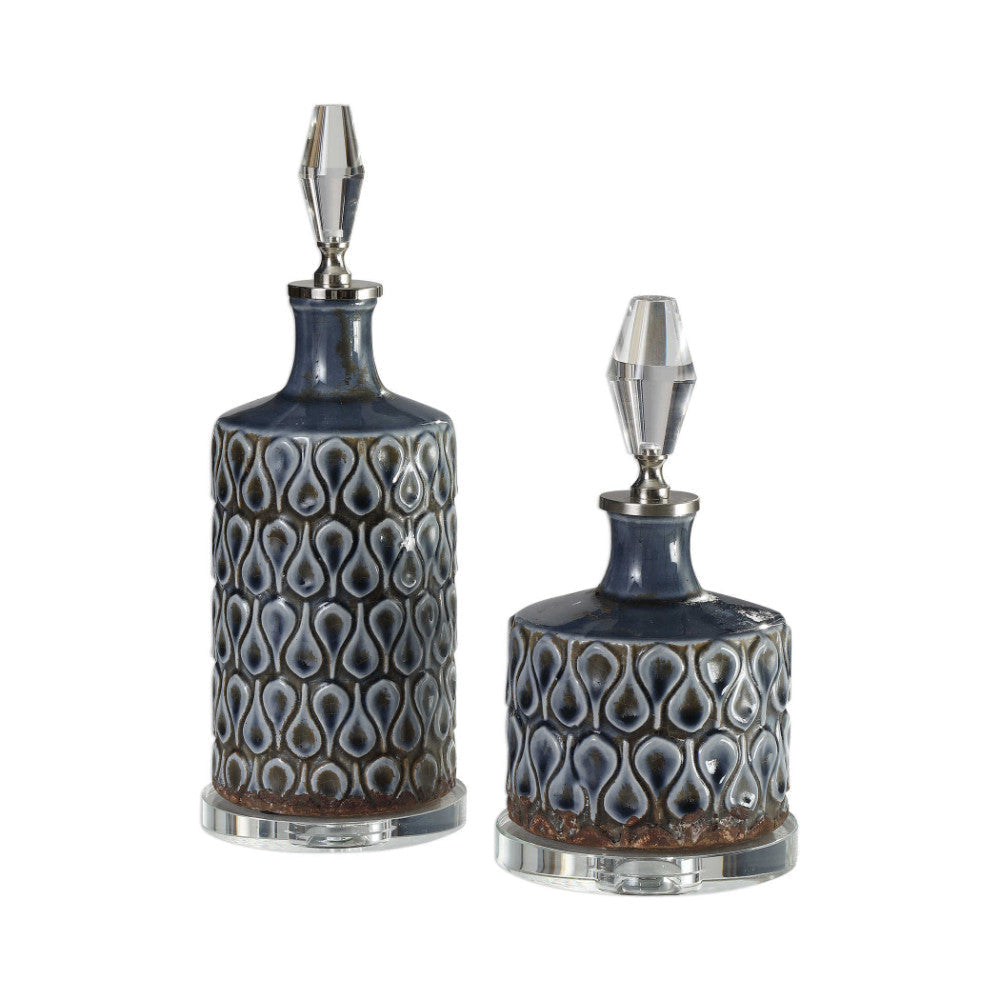 Uttermost Varuna Cobalt Blue Bottles S/2 By Casagear Home