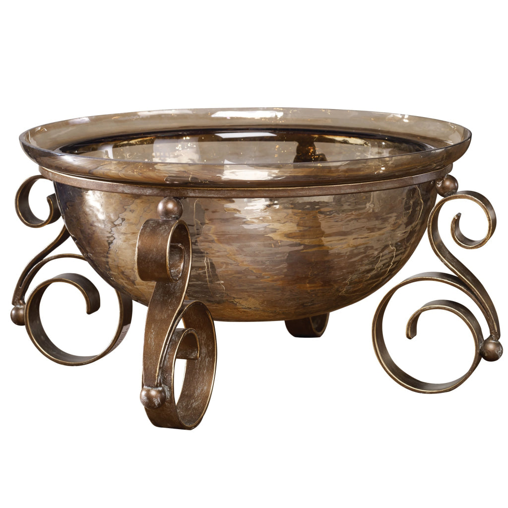 Uttermost Alya Bronze Glass Bowl By Casagear Home