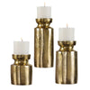 Uttermost Amina Antique Brass Candleholders Set/3 By Casagear Home