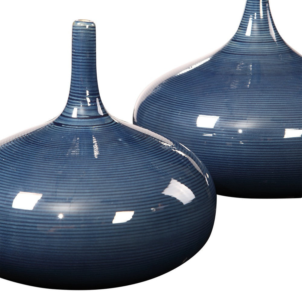 Uttermost Zayan Blue Vases S/2 By Casagear Home UT-18988