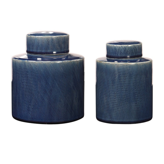 Uttermost Saniya Blue Containers, S/2 By Casagear Home