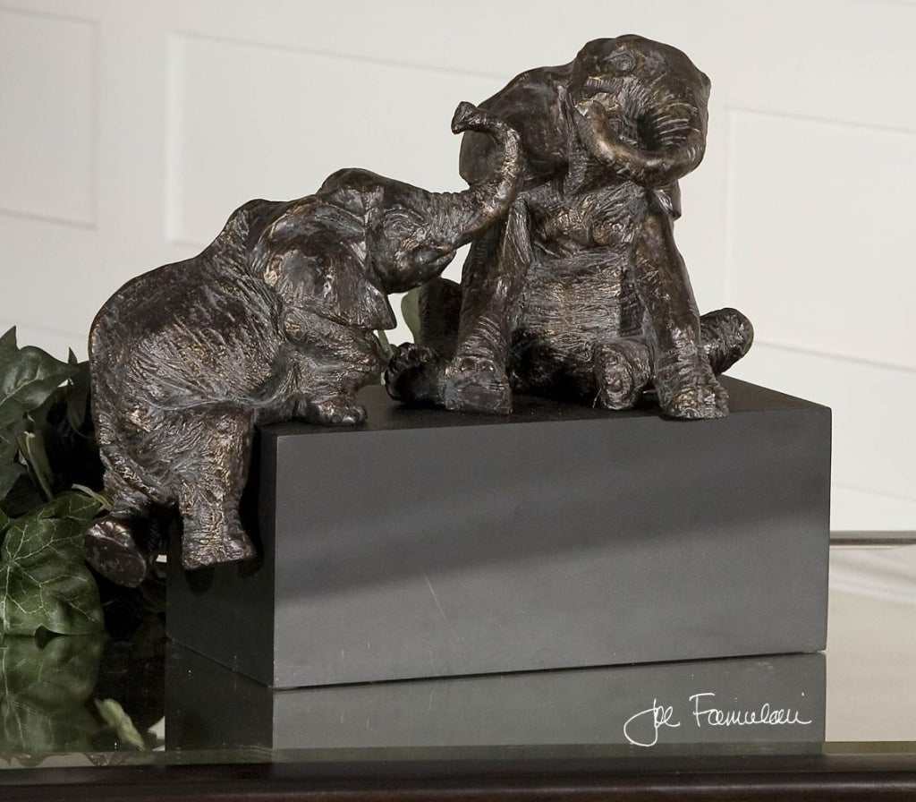 Uttermost Playful Pachyderms Bronze Figurines By Casagear Home