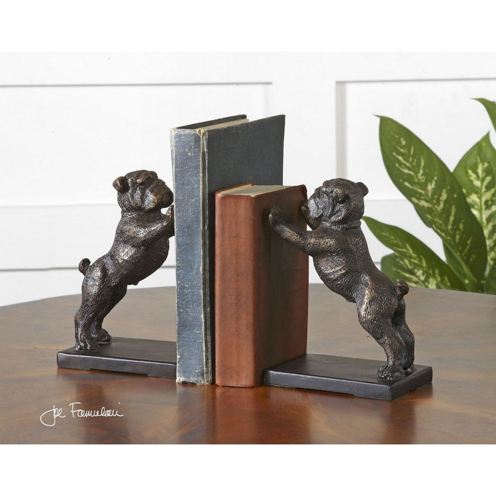 Uttermost Bulldogs Cast Iron Bookends Set/2 By Casagear Home UT-19643