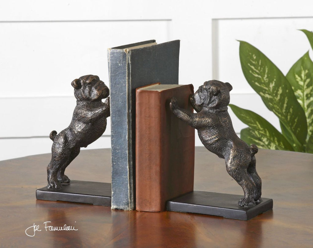 Uttermost Bulldogs Cast Iron Bookends, Set/2 By Casagear Home