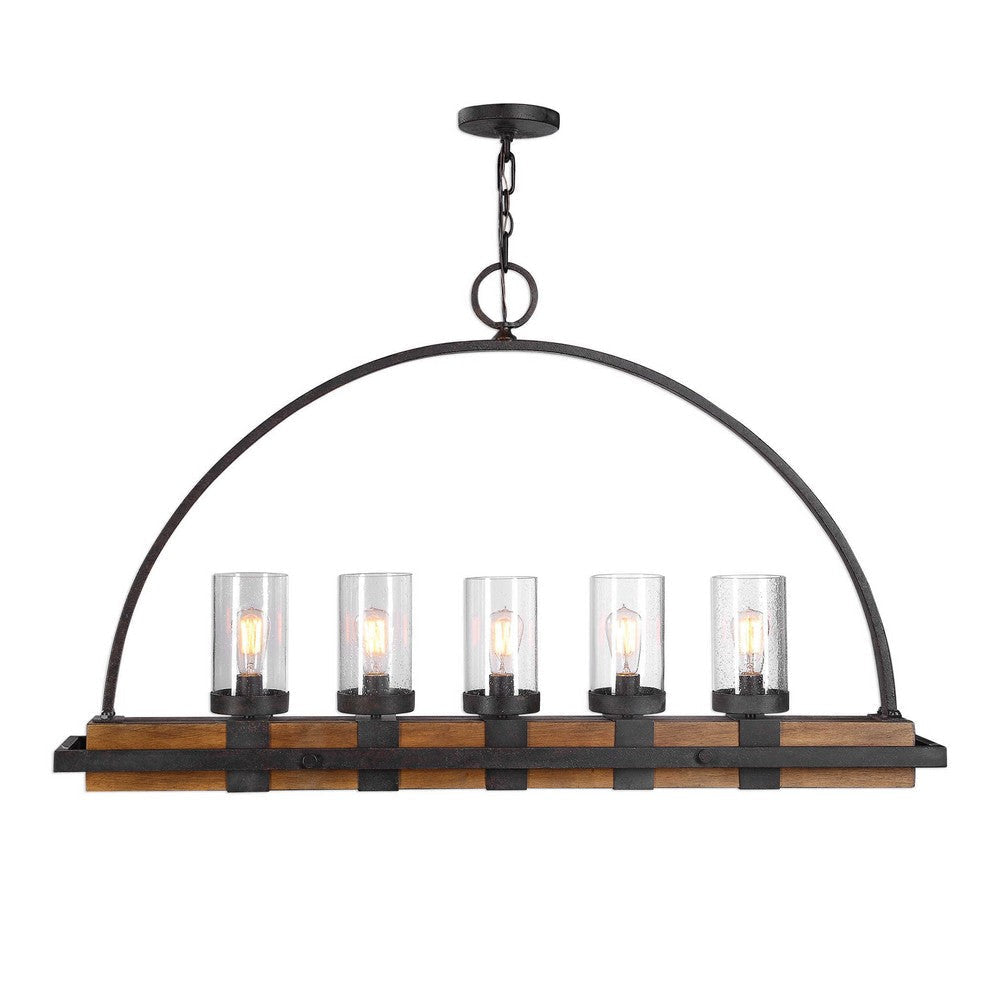 Uttermost Atwood 5 Light Rustic Linear Chandelier By Casagear Home