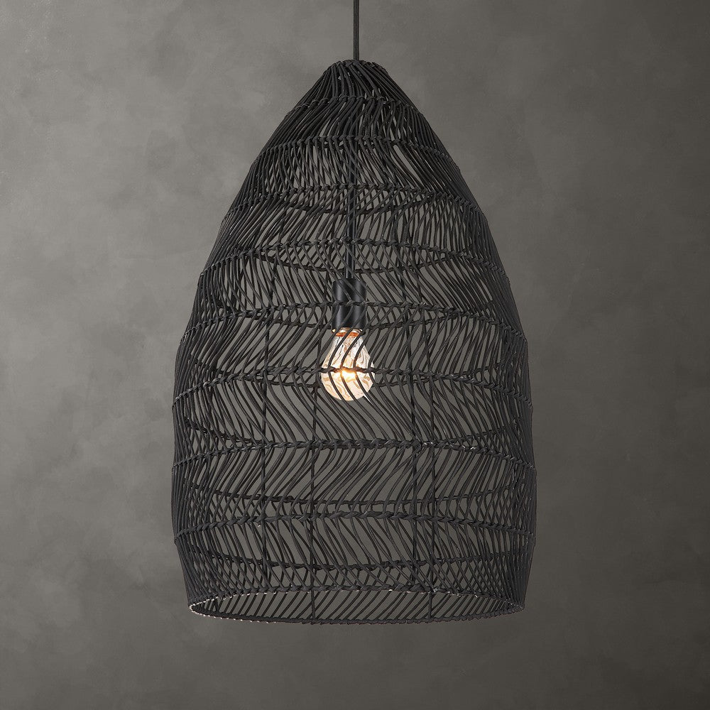 Uttermost Nandi 1 Light Woven Black Pendant By Casagear Home UT-21588