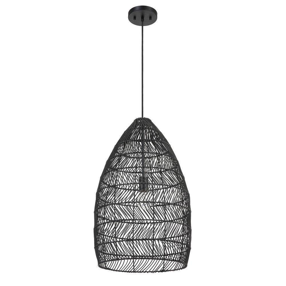 Uttermost Nandi 1 Light Woven Black Pendant By Casagear Home UT-21588