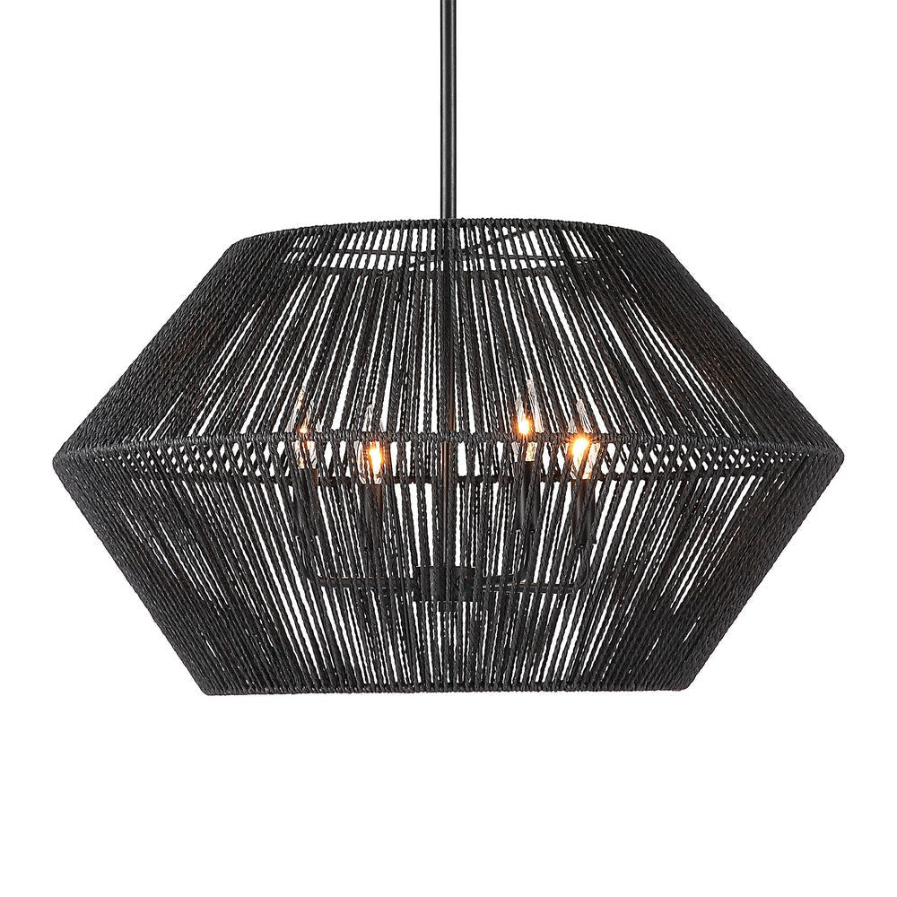 Uttermost Suva 4 Light Black Rope Pendant By Casagear Home