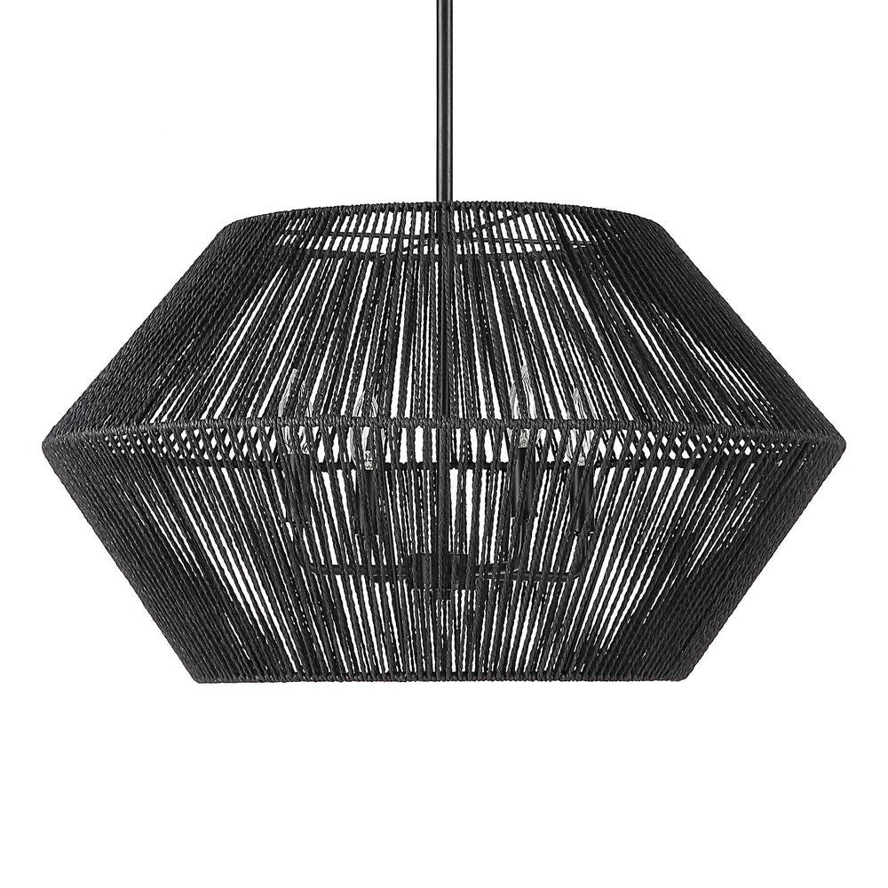 Uttermost Suva 4 Light Black Rope Pendant By Casagear Home UT-21589