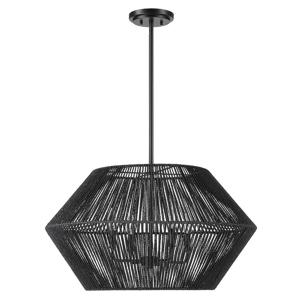 Uttermost Suva 4 Light Black Rope Pendant By Casagear Home UT-21589