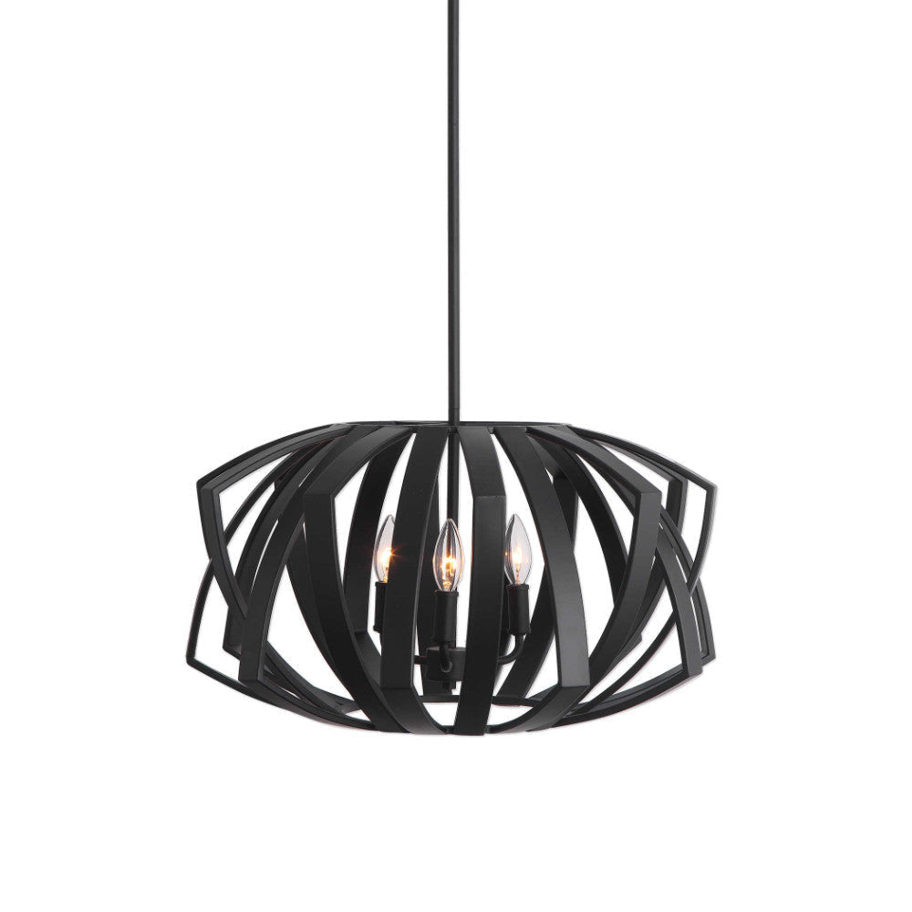 Uttermost Thales Black Geometric 3 Light Pendant By Casagear Home