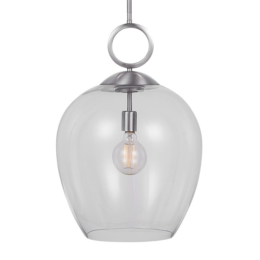 Uttermost Calix Nickel 1 Light Glass Pendant By Casagear Home