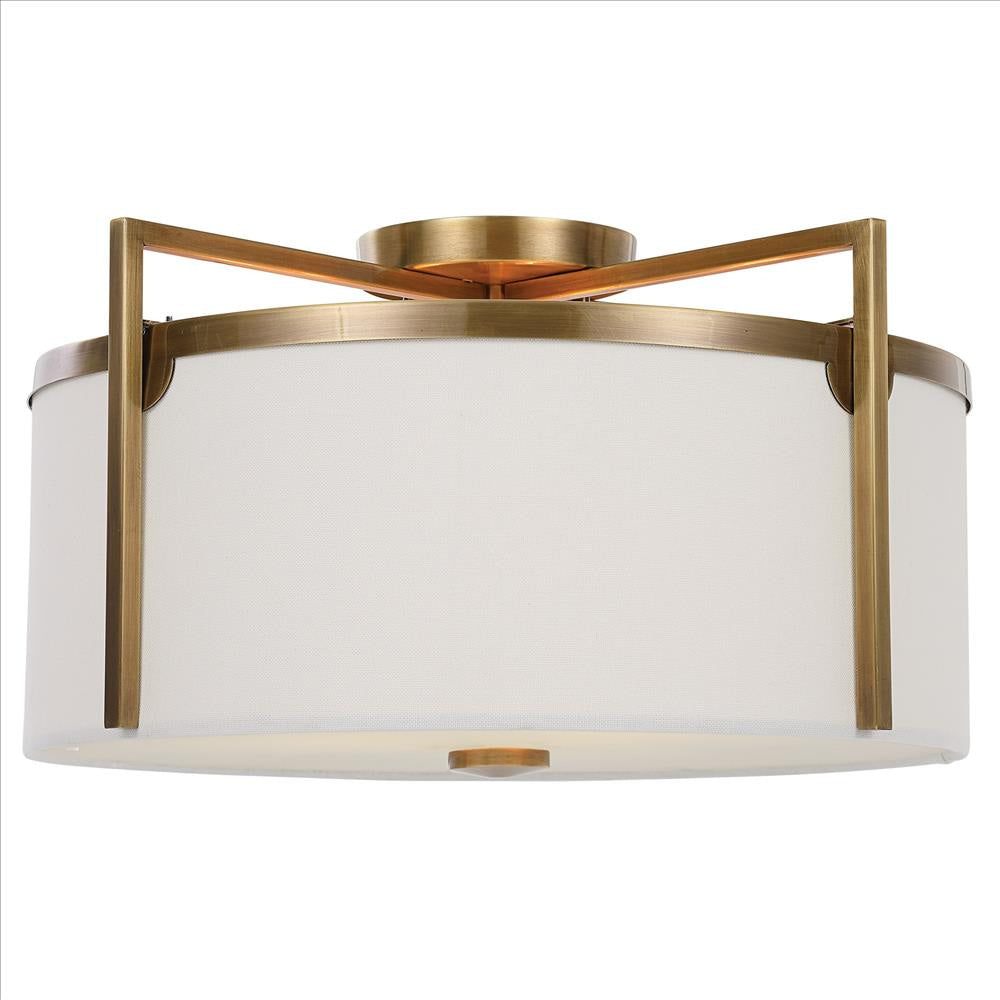 Uttermost Colfax Brass 3 Light Semi Flush By Casagear Home