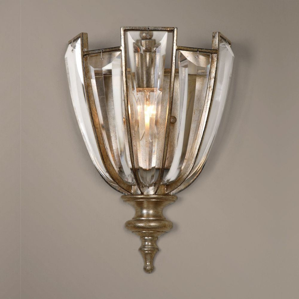 Uttermost Vicentina 1 Light Crystal Wall Sconce By Casagear Home UT-22494