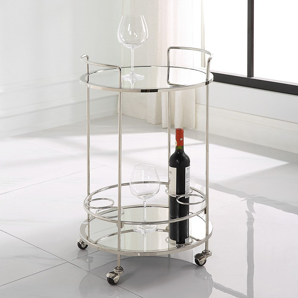 Uttermost Spritz Chrome Bar Cart By Casagear Home UT-22895