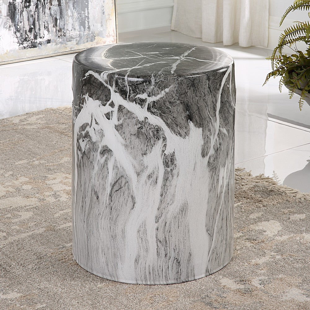 Uttermost Marvel Marbled Garden Stool By Casagear Home UT-22896