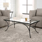 Uttermost Alayna Black Metal & Glass Coffee Table By Casagear Home UT-22909