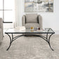 Uttermost Alayna Black Metal & Glass Coffee Table By Casagear Home UT-22909